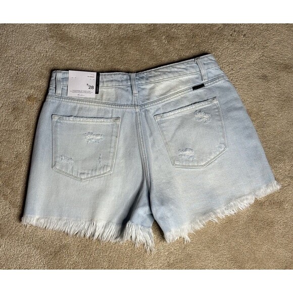 Women’s 9/28- KanCan Fire High Rise Patched Up Denim Shorts NEW - Picture 2 of 4